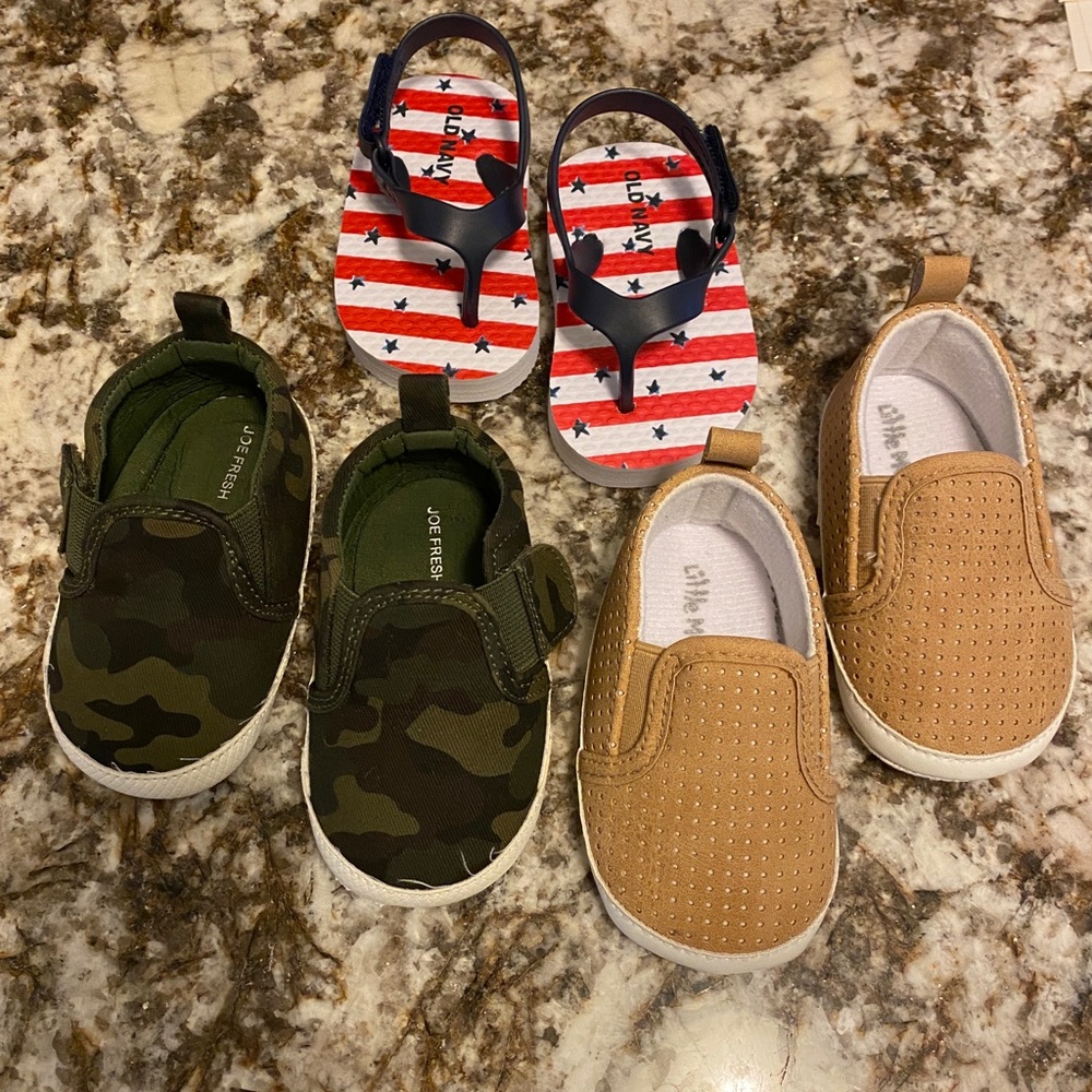 Lot of 3  pairs baby  boys shoes size 3 & 4